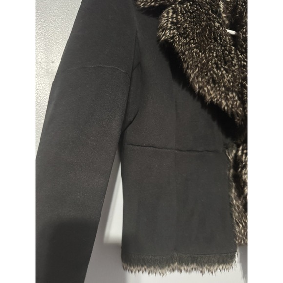 Express Black Fully Lined Faux/Collar Suede Size 2 Gothic Romantic Steampunk - Picture 5 of 7